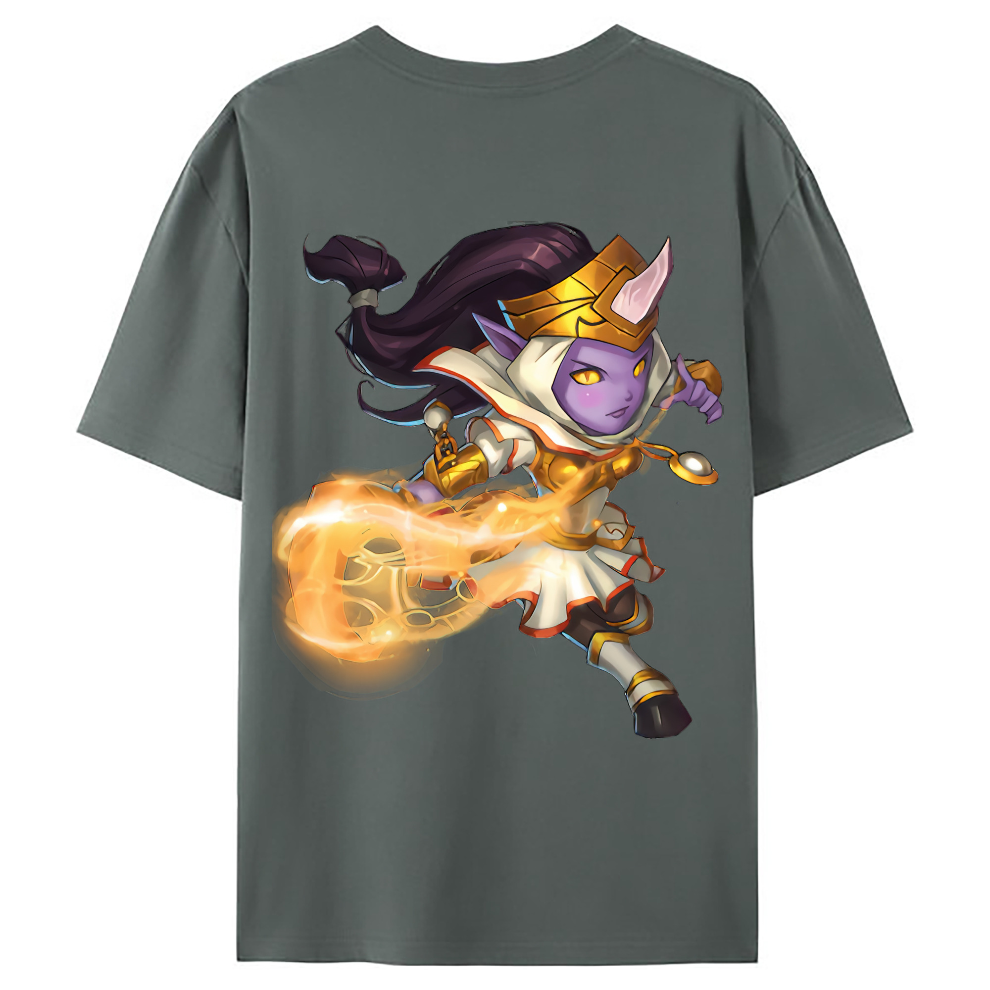 （画像用） リーグ・オブ・レジェンド League of Legends LOL 綿100％ メンズ半袖Tシャツ（バックプリント） 通気性